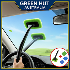 Car Window Cleaner Brush Kit – Microfiber Windshield Cleaning Tool with Long Handle & Reusable Cloth Pad