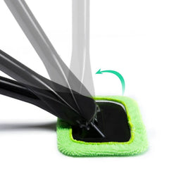 Car Window Cleaner Brush Kit – Microfiber Windshield Cleaning Tool with Long Handle & Reusable Cloth Pad