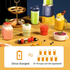 1pc Portable Small Electric Juicer Stainless Steel Blade Cup Juicer Fruit Automatic Smoothie Blender Kitchen Tool